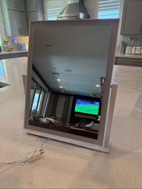 LED Lighted Vanity Mirror in Light Pink - Sleek Portable Makeup Mirror